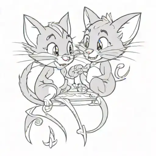 tattoo for couple Tom and Jerry style tattoo tattoo design idea