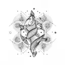 Pisces constellation with 13th date tattoo design idea