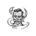 orange juice with a face tattoo design idea