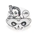 orange juice with a happy facr tattoo design idea