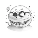 orange juice with a happy face tattoo design idea