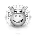 orange juice with a happy face tattoo design idea