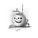 orange juice with a happy face tattoo design idea