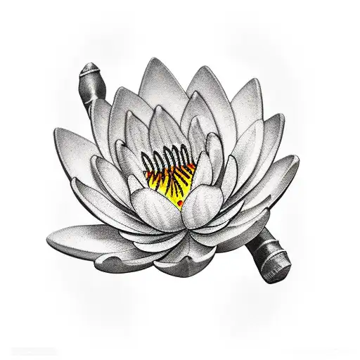 fire war water calm axe sword water Lilly  tattoo design idea