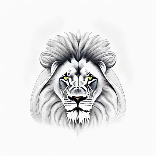 Lion with Ram tattoo design idea