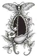 Venus flytrap with flowers tattoo design idea