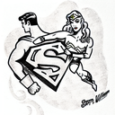 Superman and Wonder Woman  tattoo design idea