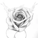 Cecily in cursive with December rose  tattoo design idea