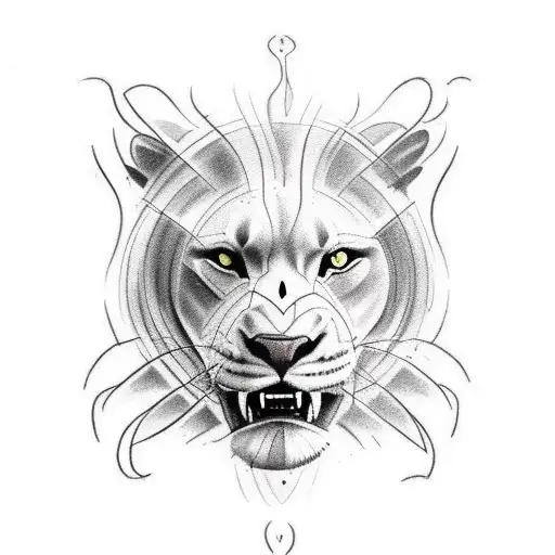 I am a male I want a tattoo for my forearm which should include a roaring lion in matrix form with nature tattoo design idea