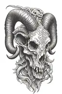 ram skull tattoo design idea