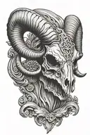 ram skull tattoo design idea