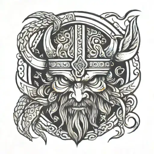 Viking depression and suicidal awareness  tattoo design idea