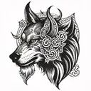 Depression and suicidal awareness thats viking related with an ace and a wolf tattoo design idea