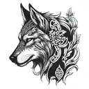 Depression and suicidal awareness thats viking related with an ace and a wolf tattoo design idea