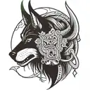 Depression and suicidal awareness thats viking related with an ace and a wolf tattoo design idea