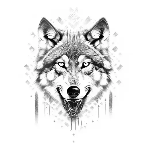 1999, wolf, gambling  tattoo design idea