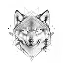 tribal with wolf tattoo design idea