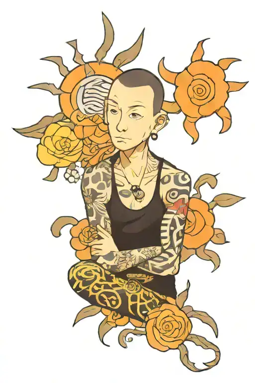 Chester bennington anbu with naruto tattoo design idea