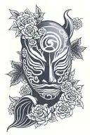 Naruto anbu mask with flower tattoo design idea
