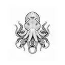 stuffed crocheted octopus tattoo design idea