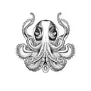 stuffed crocheted octopus tattoo design idea