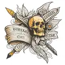 taking risk nothing gain nothing/newspaper tattoo design idea