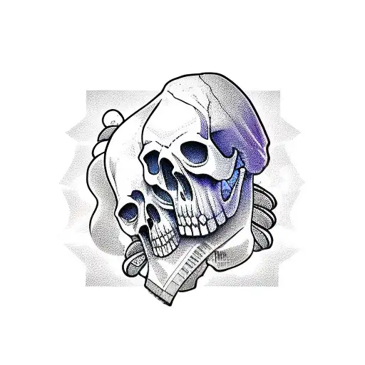 lovers marriage king skull purple strong tattoo design idea