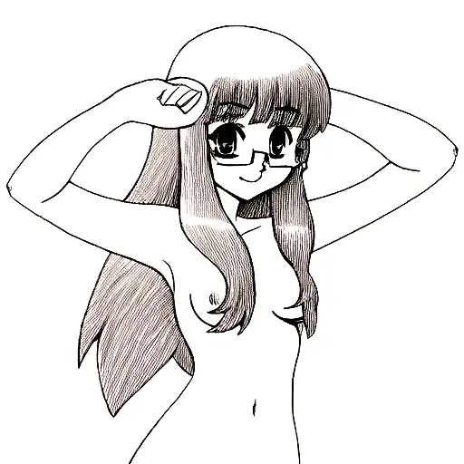 nerd glasses girl nude tattoo design idea