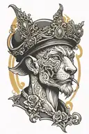 leon con corona tattoo design idea