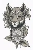 leon con corona tattoo design idea