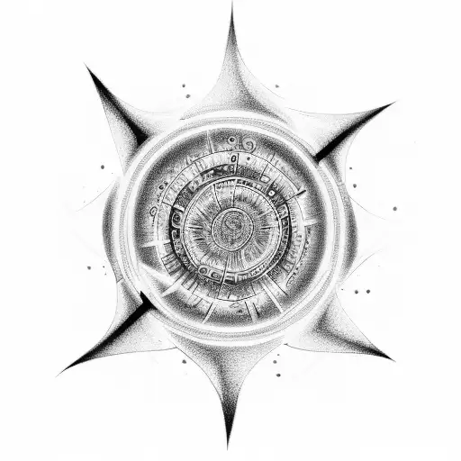A tattoo design featuring the law of attraction represented by a swirling vortex of numbers and symbols tattoo design idea