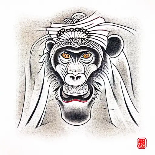 monkey  tattoo design idea