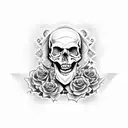 skull and bones tattoo design idea
