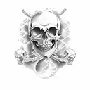 skull and bones tattoo design idea