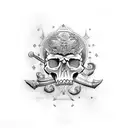 skull and bones tattoo design idea