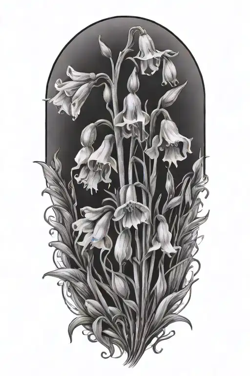 bluebell flower design tattoo design idea