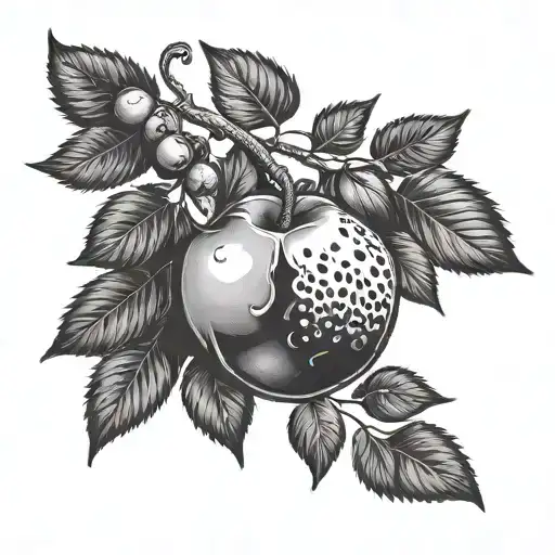 forbidden fruit tattoo design idea