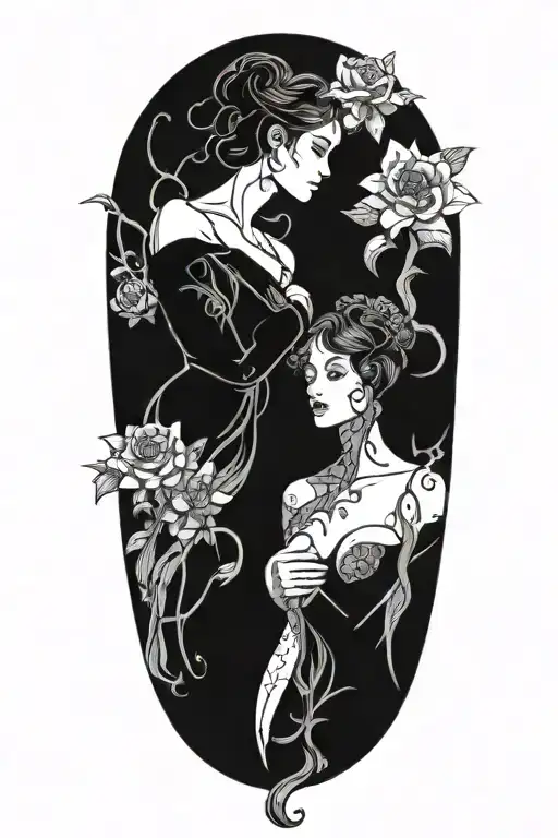 Eve and Lilith  tattoo design idea