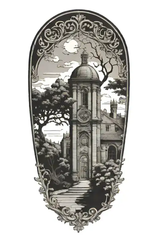 Smith College Grecourt Gate and Biblical Eve  tattoo design idea