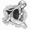 Virgin Mary holding Jesus tattoo design idea