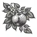 forbidden fruit tattoo design idea