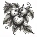 forbidden fruit tattoo design idea