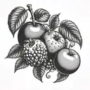 forbidden fruit tattoo design idea