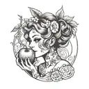 eve eating the apple  tattoo design idea