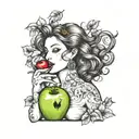 eve eating the apple  tattoo design idea