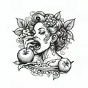 eve eating the apple  tattoo design idea