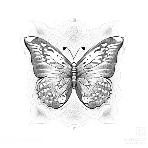 Butterfly old school tattoo design idea