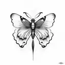 Butterfly old school tattoo design idea