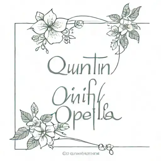 first name Quentin and Ophelia tattoo design idea