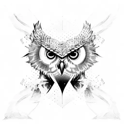 A fierce owl in combat sports gear tattoo design idea
